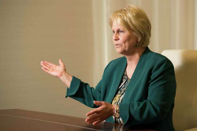 Occidental Petroleum CEO Vicki Hollub, the first woman leading a major American oil company talks about the company on Monday, June 4, 2018 in Houston. Occidental Petroleum warned shareholders Wednesday that it may not be able to sell its assets quickly enough to pay back its debt incurred after its high-profile take over of rival Anadarko Petroleum last year. ( Marie D. De Jesus / Houston Chronicle )