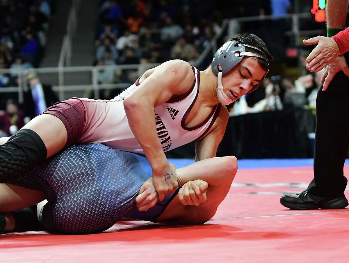 Tyler Rossini of Burnt Hills, top, is the No. 1-ranked Section II Division I competitor at 138 pounds.