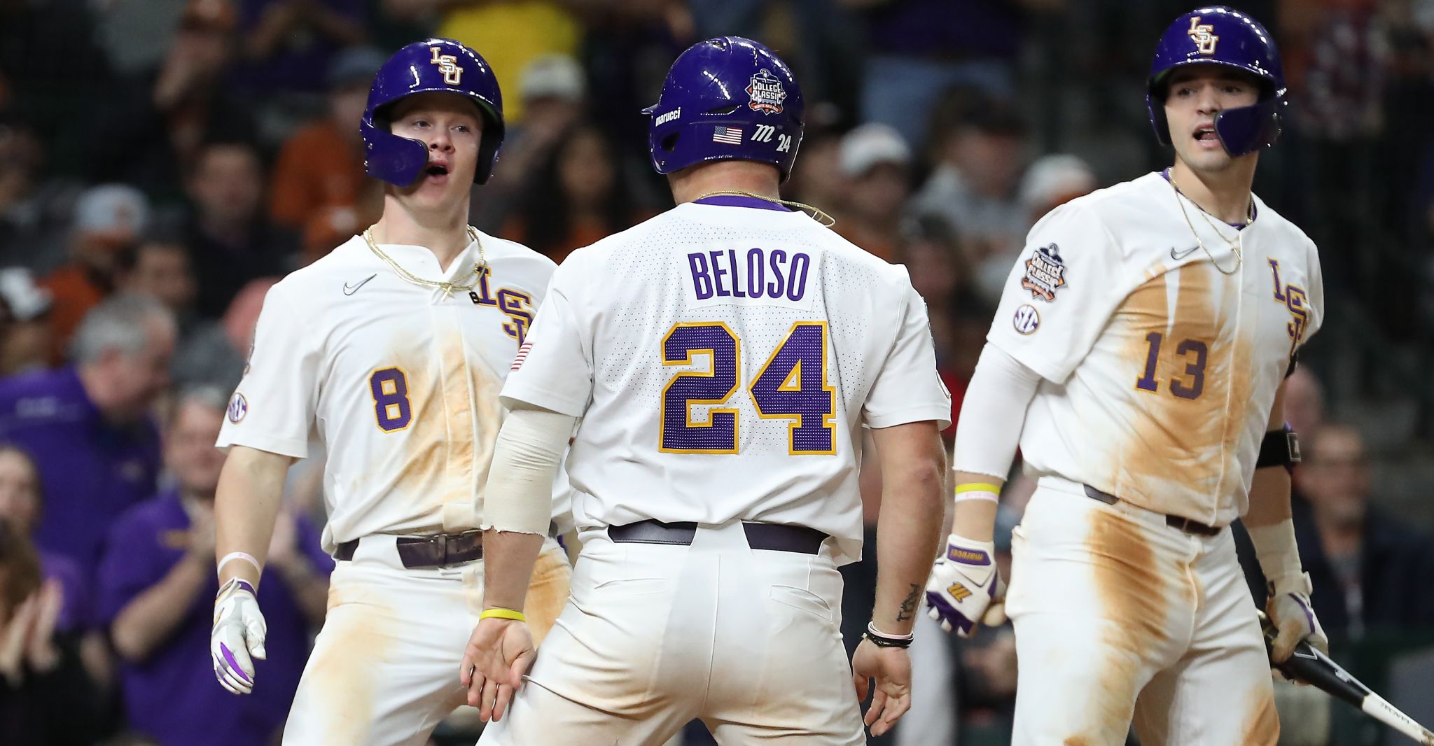 LSU Baseball on X: Bear brings two more Tigers home on a 2-RBI