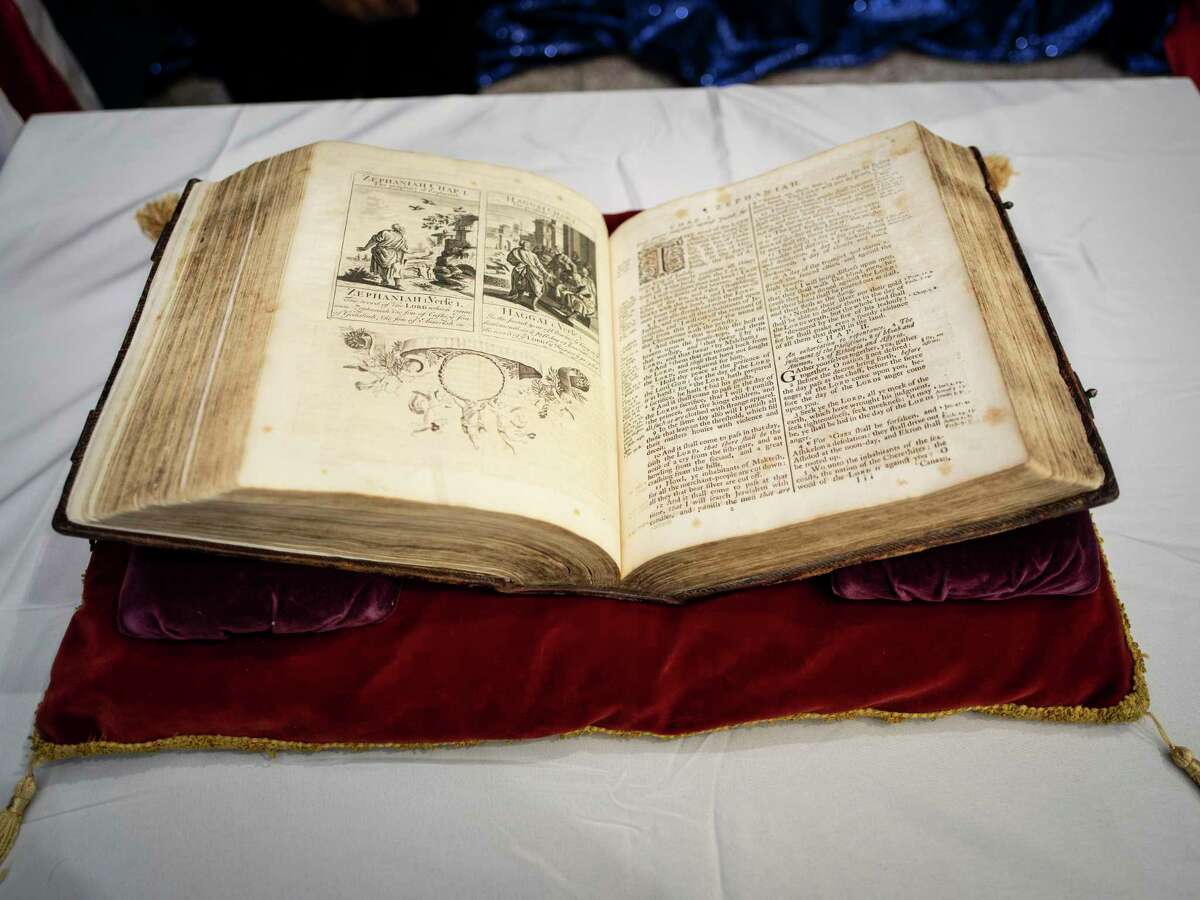 The Bible used to swear in George Washington was on display during the Shriner?•s annual ball on Saturday, February 29, 2020. This is second time that this bible has been in Texas.