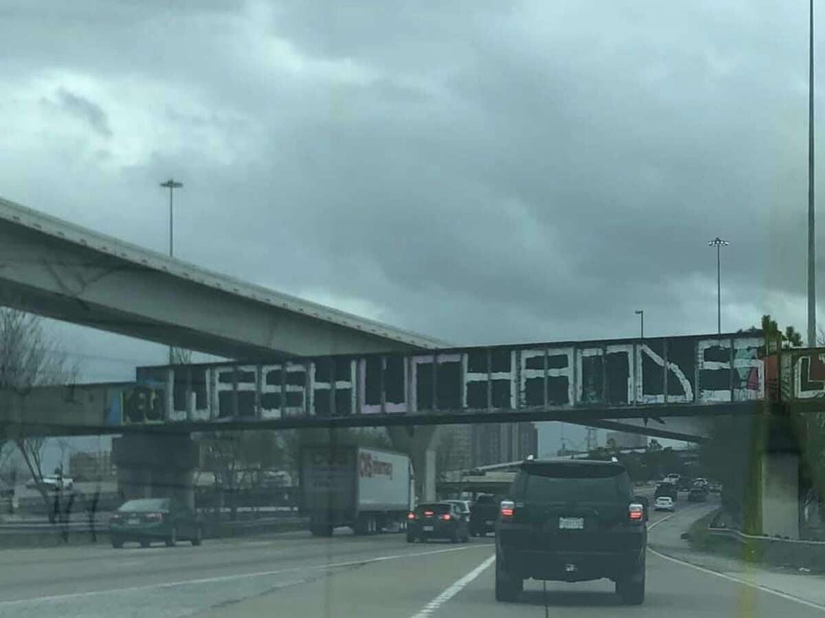 Amid all the palpable fears over the spread of coronavirus, Houston's iconic 'Be Someone' message just got a new tag scrawled across the overpass