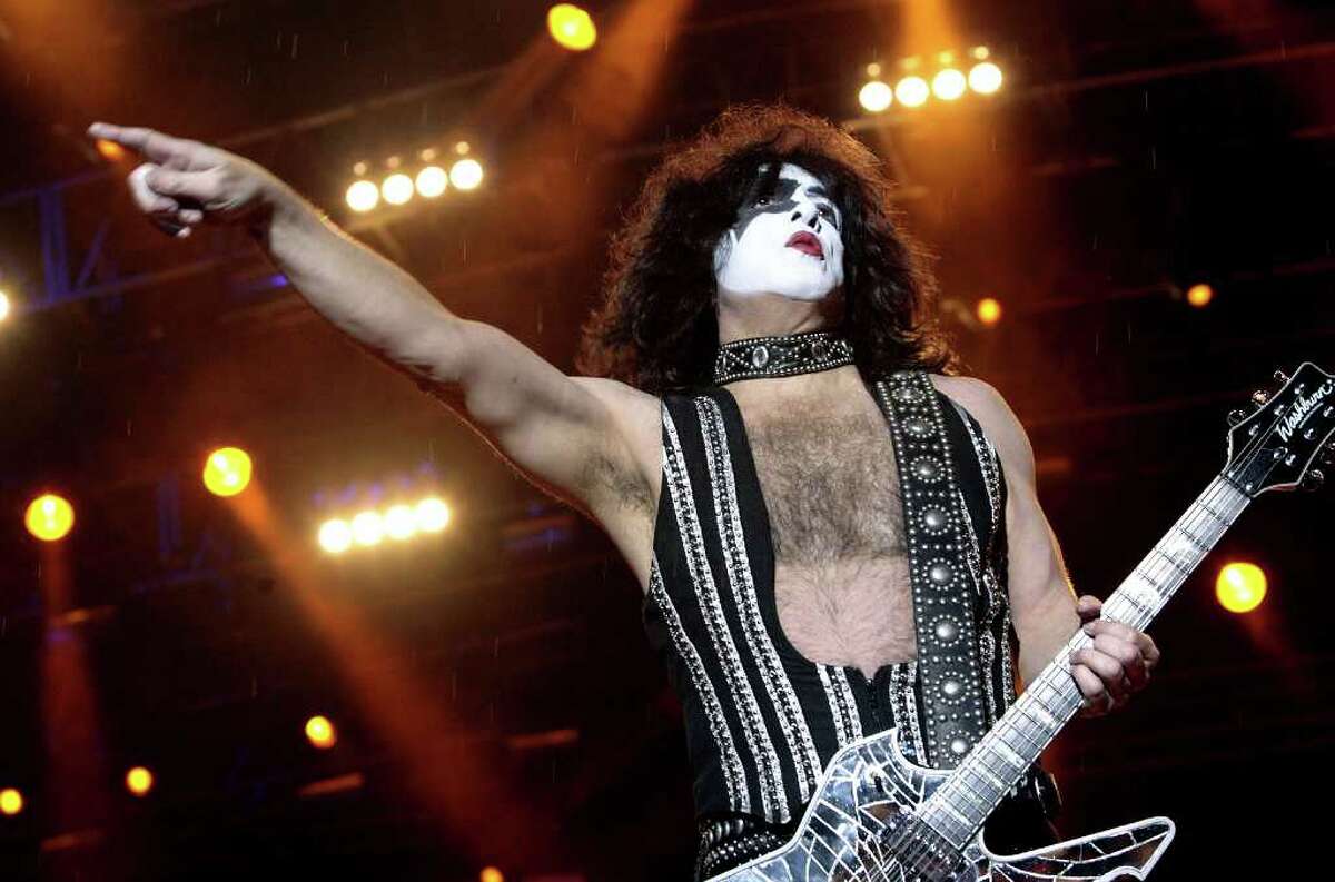 Kiss guitarist Paul Stanley performs during his concert on April 11, 2009, in Bogota. The concert is part of the band's tour to celebrate their 35th anniversary. (Getty Images)