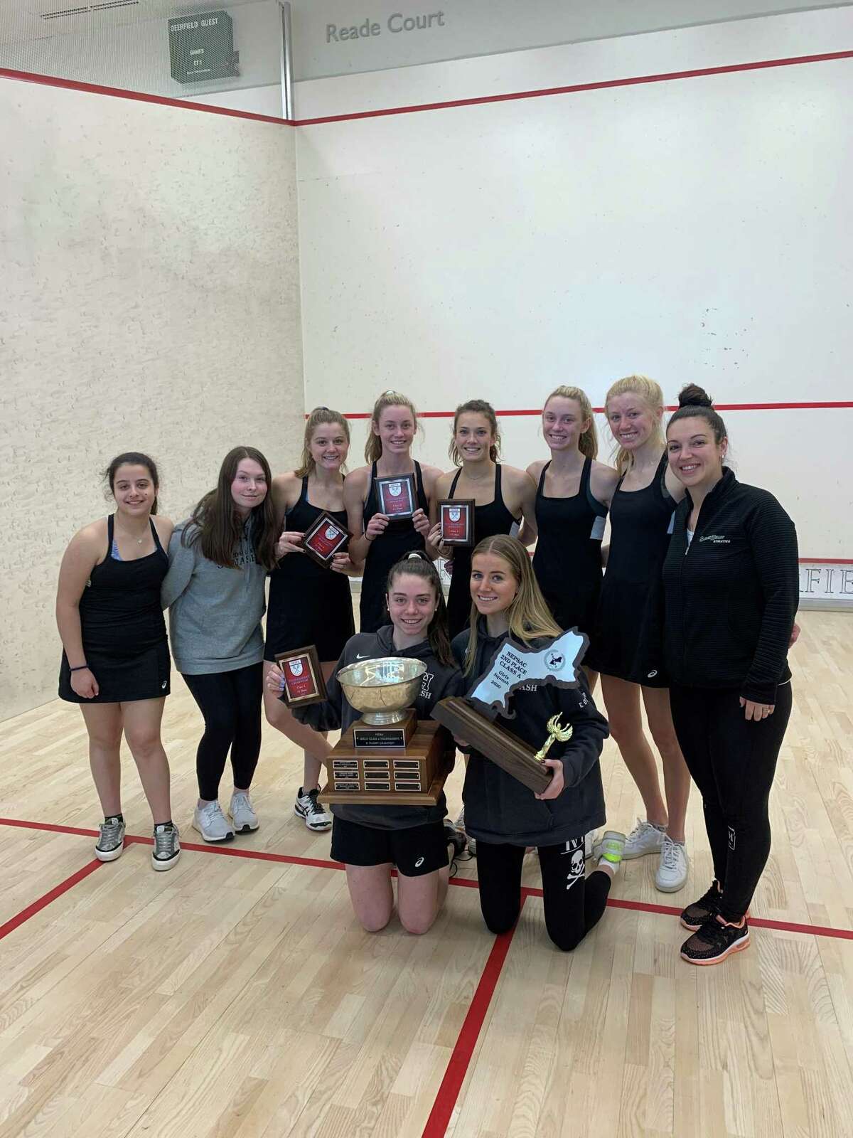 The Sacred Heart Greenwich squash team placed a program-best second at the New England tournament on Sunday, March 1, 2020, at Deerfield Academy.