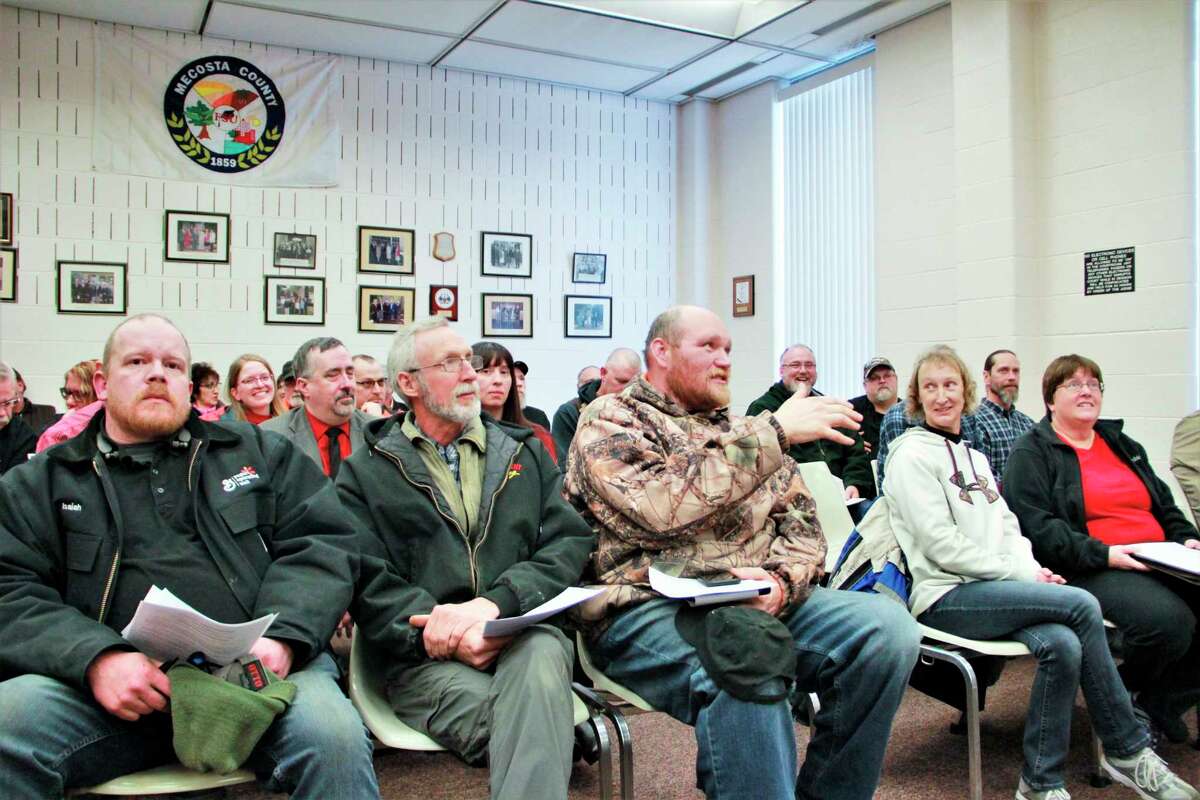 Featured is a scene from last month's Mecosta County Board of Commissioners meeting. At the meeting, many residents took the podium in support of a "Second Amendment Sanctuary County" resolution. However, during the meeting, county commissioner Bill Routley proposed instead, the board discuss accepting a resolution affirming the board's support of constitutional rights. "It sends a message loud and clear to Lansing to not mess with our constitutional rights -- period," Routley said at the meeting. (Pioneer file photo)