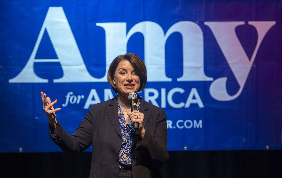 Democratic presidential candidate Amy Klobuchar speaks to her supporters during a campaign rally at The Depot in Salt Lake City on Monday, March 2, 2020.