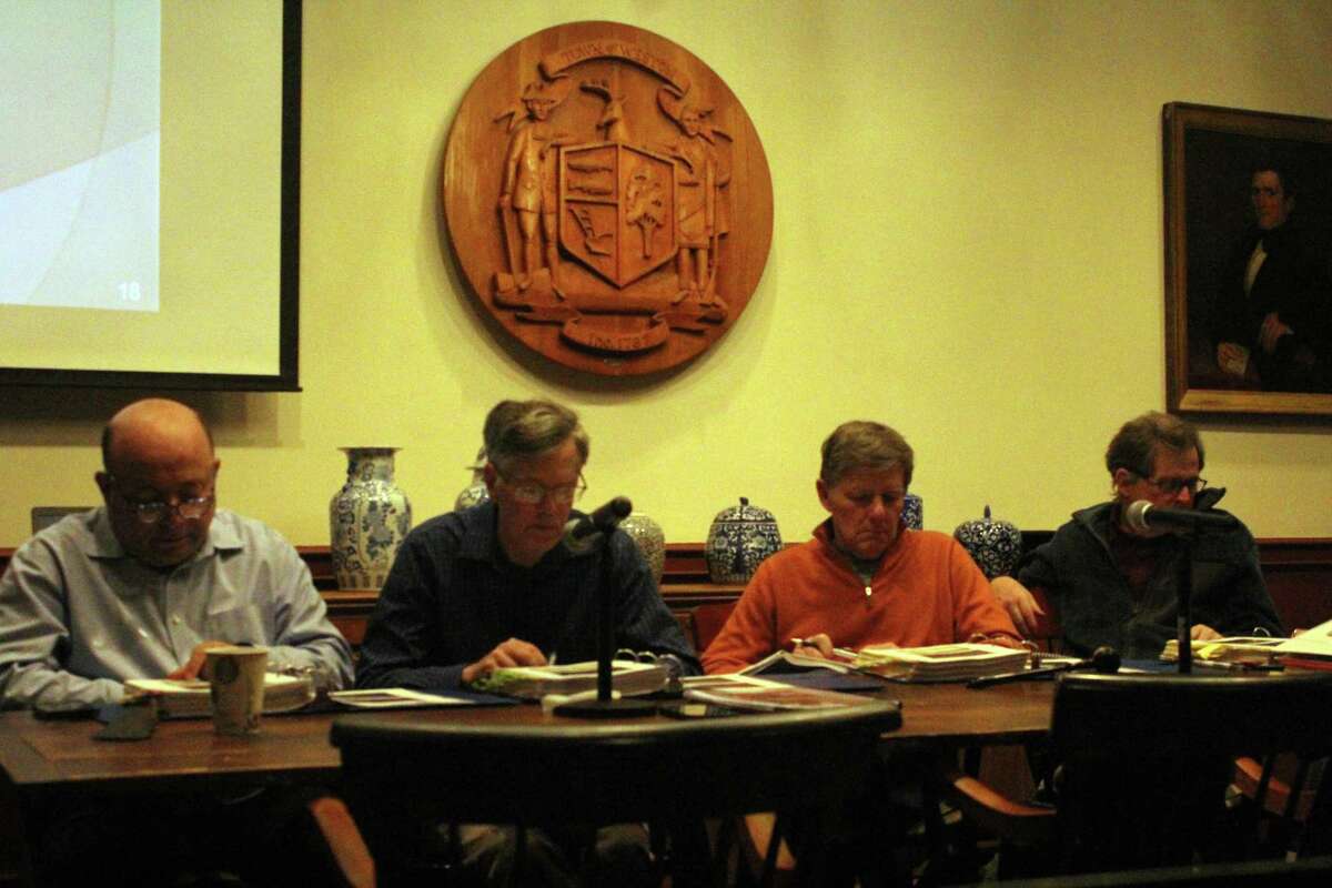 The Weston Board of Finance reviews the First Selectman's budget on Mar. 2.