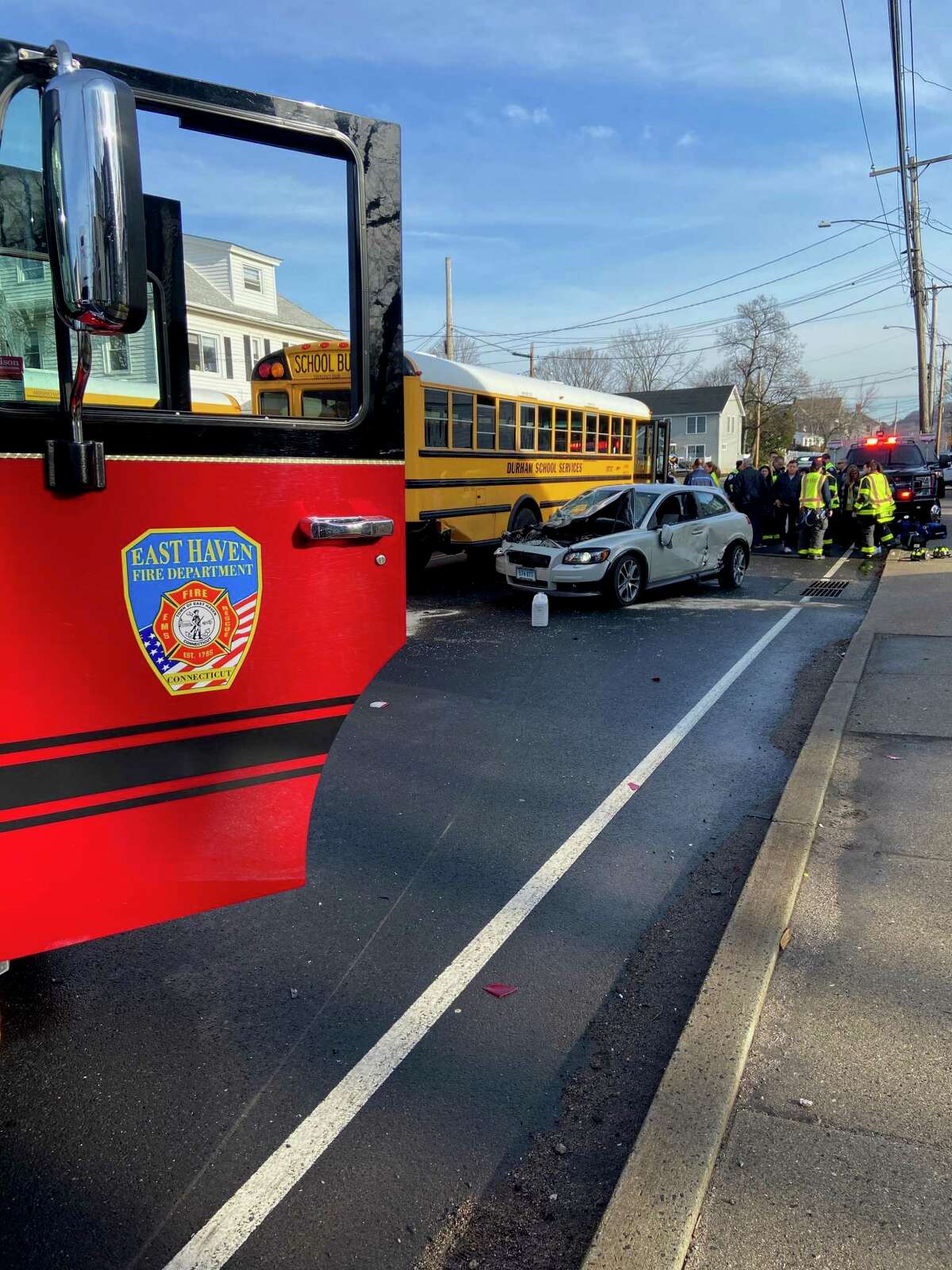 Several students injured in East Haven school bus accident Several students injured in East Haven school bus accident