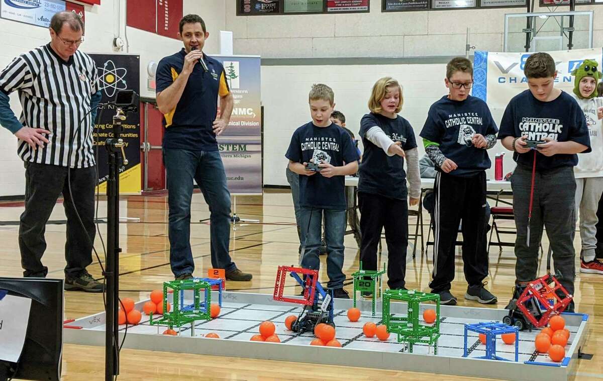 Three Manistee Catholic Central elementary Robotics teams competed at the state finals in Traverse City over the weekend. (Courtesy photo)