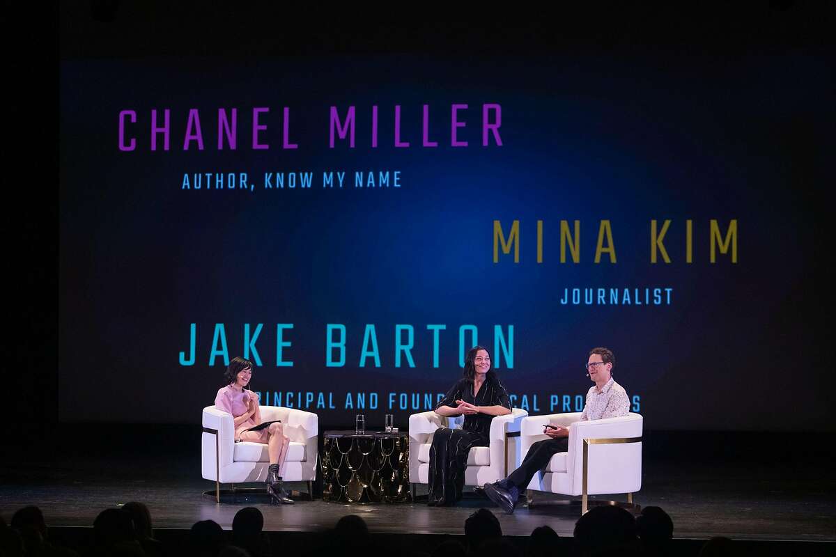 Journalist Mina Kim talks with author and sexual assault survivor Chanel Miller and museum designer Jake Barton at�Futures Without Violence: Night of Courage 2020 on February 11, 2020.