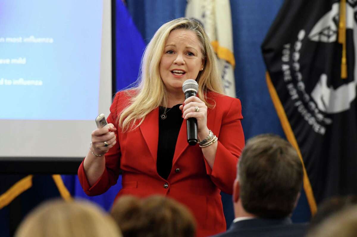 Albany County Department of Health Commissioner Dr. Elizabeth Whalen briefs local government officials on county measure being taken to combat a potential coronavirus outbreak on Wednesday, March 4, 2020, in Albany, N.Y. (Will Waldron/Times Union)