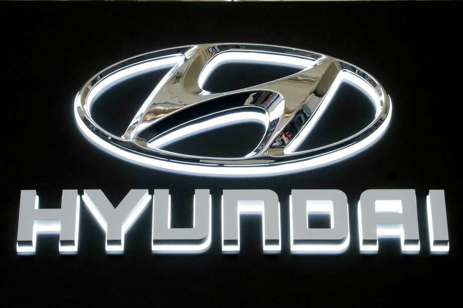 FILE - In this Feb. 14, 2019 file photo, this is the Hyundai logo on a sign at the 2019 Pittsburgh International Auto Show in Pittsburgh. Photo: Gene J. Puskar / Copyright 2019 The Associated Press. All rights reserved
