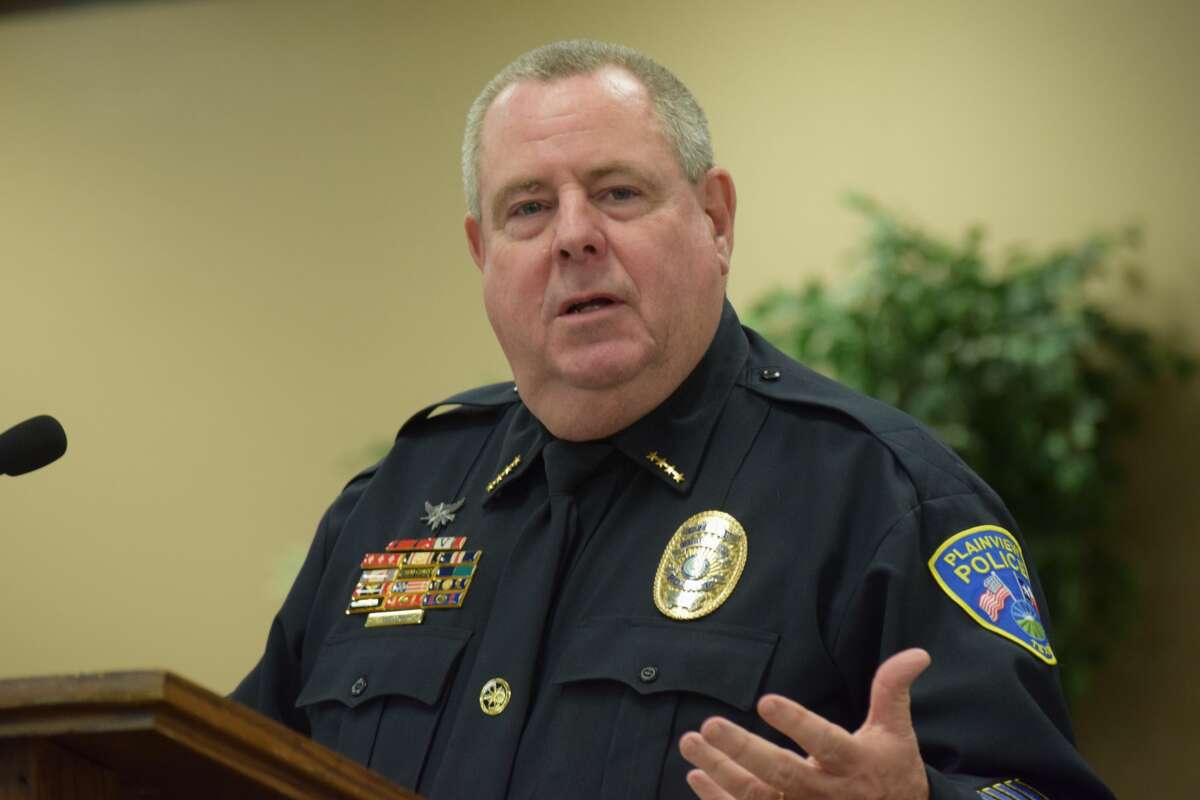 The Plainview Police Department hosted its sixth annual Employee Recognition Awards Dinner on Feb. 28. Several officers were recognized during the event for outstanding service. Police Chief Ken Coughlin (pictured) kicked off the event with a presentation highlighting mental health in law enforcement, particularly the risks officers take when responding to the circumstances they face daily.