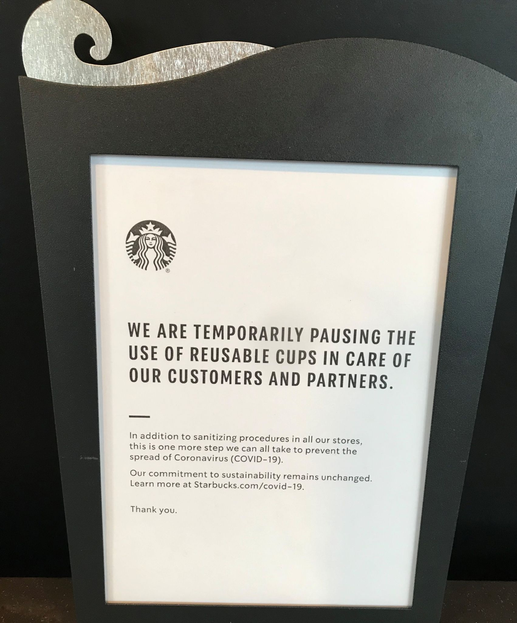 Starbucks temporarily suspends use of reusable cups in stores amid