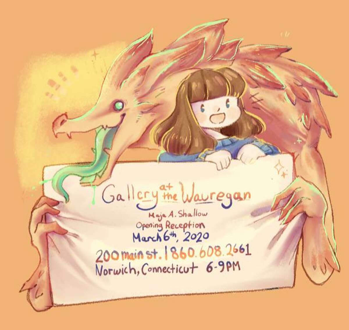 Shelton Intermediate School eighth grader Maja Shallow's art will be on display at a Norwich art gallery beginning this weekend.
