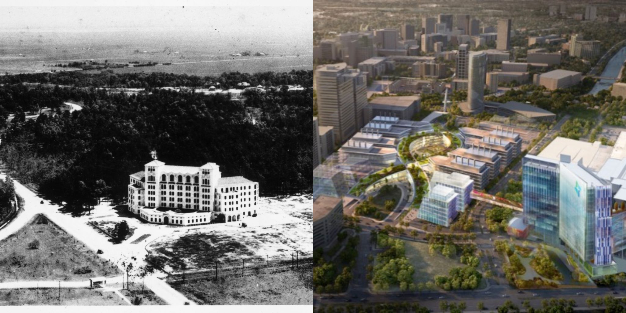 Photos show Houston's Texas Medical Center campus transform over nearly