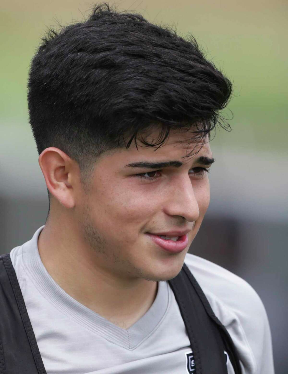 Jose Gallegos practices with San Antonio FC at the Star Soccer Complex on Feb. 4, 2020.