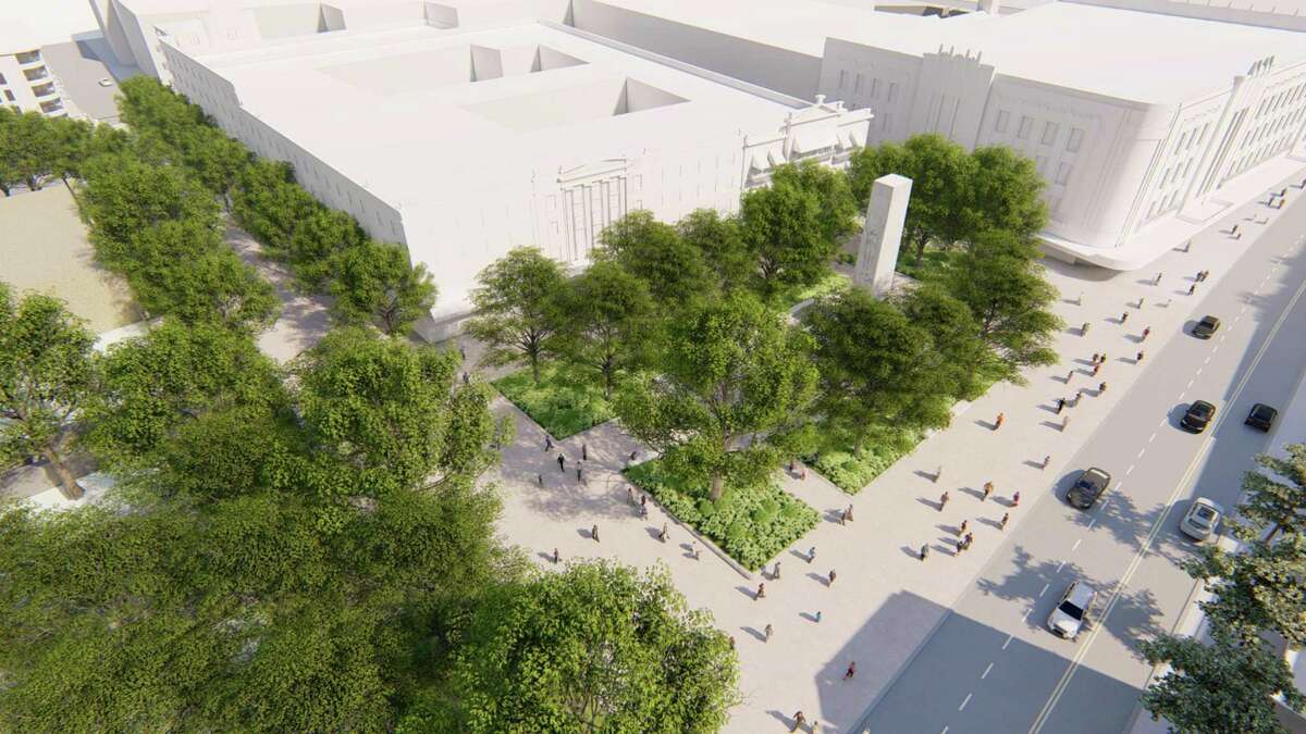 The first phase of the long-term Alamo Plaza project will relocate the 1930s Cenotaph during 2020. The monument memorializing the nearly 200 known Alamo defenders will be moved a few hundred feet south from its current location to the approximate site of a 1970s bandstand, near the Menger Hotel and Rivercenter mall. The bandstand will be moved to a local city park.