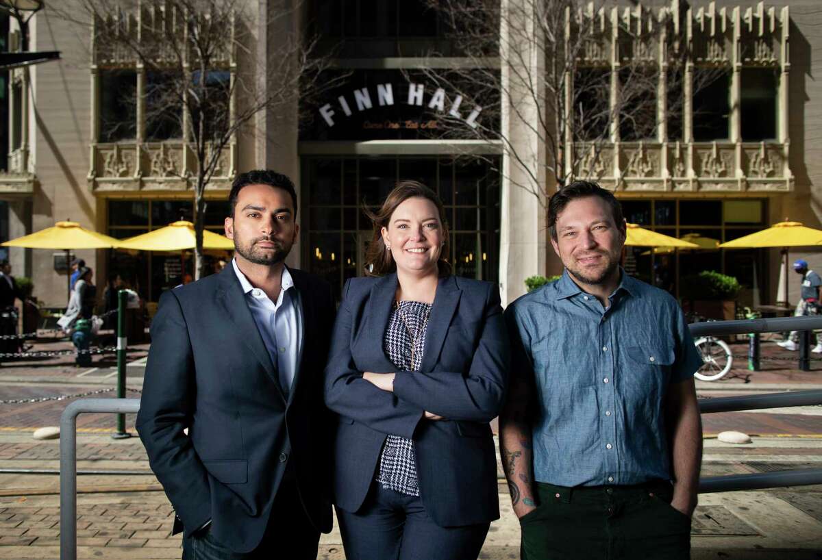 Hunain Dada, of Lionstone Investments (director of real estate portfolio management,) Miranda Cartwright with Midway (senior manager for property management,) and David Buehrer are bringing new management and ideas to the downtown food hall, Finn Hall. Buehrer is the project's new culinary director.