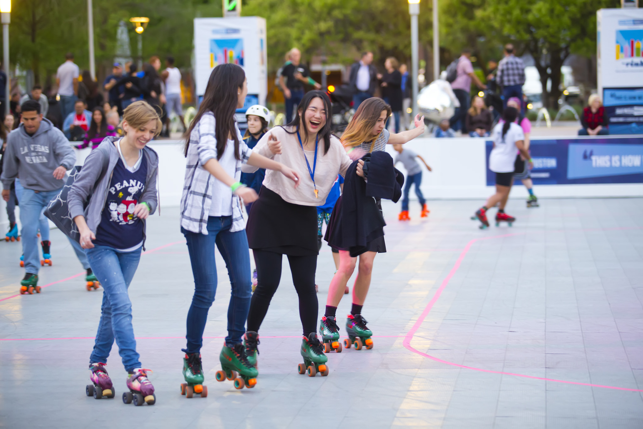 Discovery Green's outdoor roller rink is officially open to the public...