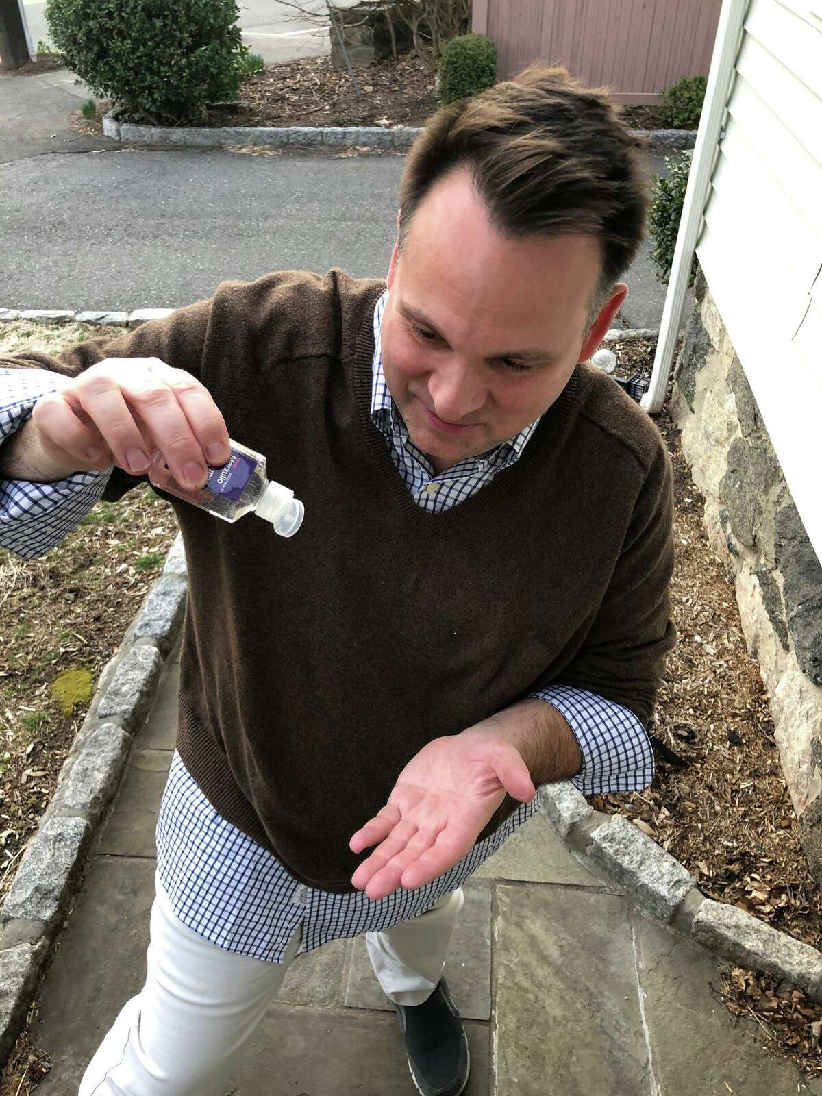 Former Selectman Drew Marzullo was well known on the campaign trail for giving away little bottles of hand sanitizer. Now that there is a huge shortage due to coronavirus, Marzullo is breaking out his remaining bottles and giving them away to people who need them.