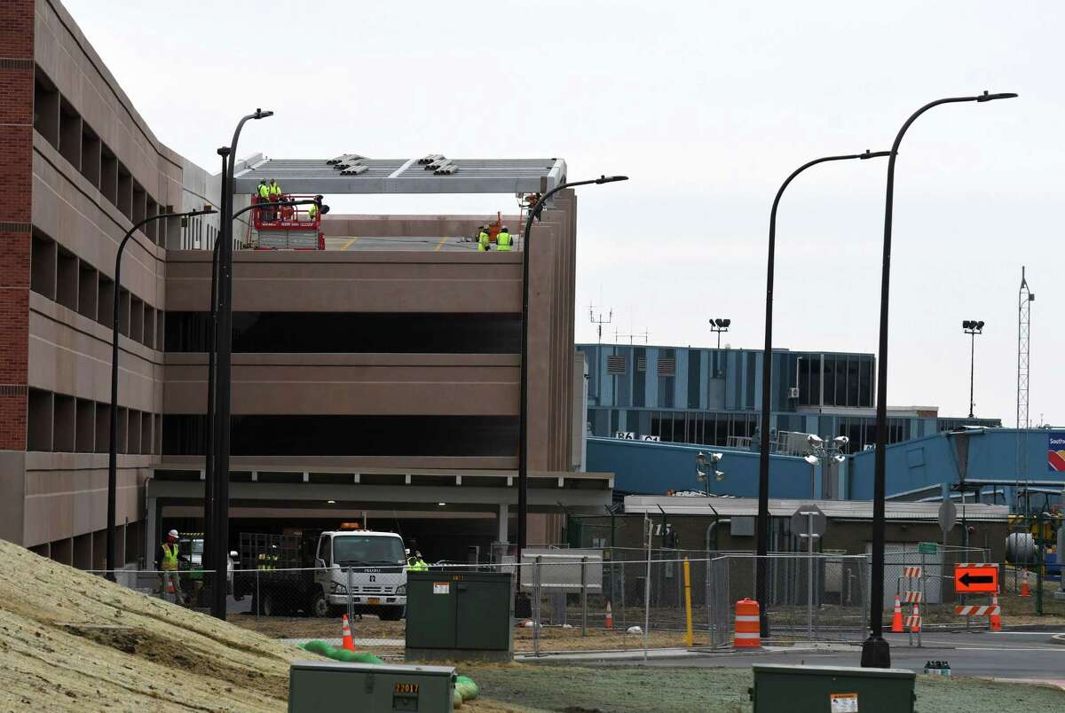 The new parking garage at Albany International Airport is nearing completion on Friday, March 6, 2020, in Colonie, N.Y. (Will Waldron/Times Union)