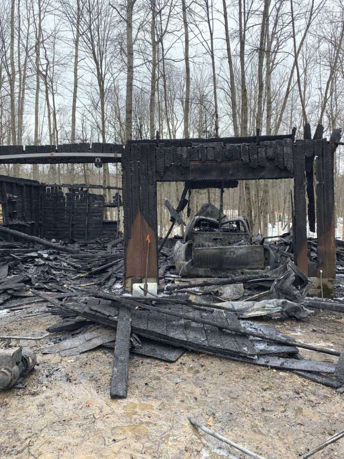 Garage deemed total loss following fire