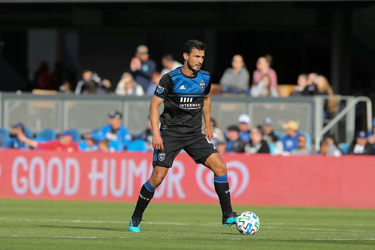 SAN JOSE, CA - FEBRUARY 29: Oswaldo Alanis #4 of the San Jose Earthquakes during a game between Toronto FC and San Jose Earthquakes at Earthquakes Stadium on February 29, 2020 in San Jose, California. The Earthquakes signed Alan’s on a one-year loan from Chivas Guadalajara.