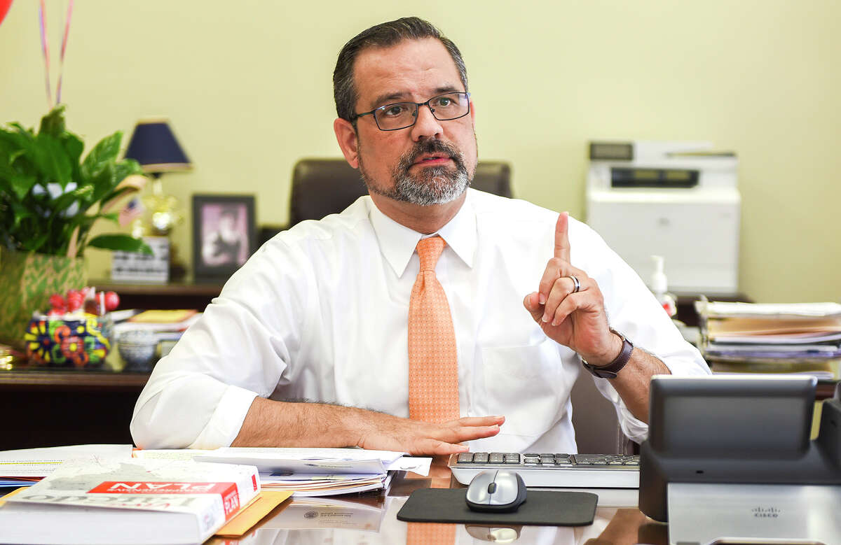 Newly selected City Manager Robert Eads speaks during an interview with Laredo Morning Times, Thursday, Mar. 5, 2020, at City Hall.