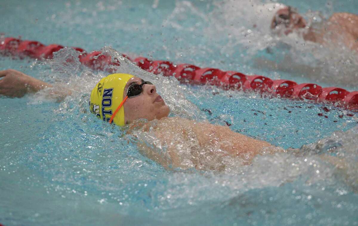 Weston’s Allen Hawkins competes in the 200-yard IM during the SWC championships in March in Monroe.
