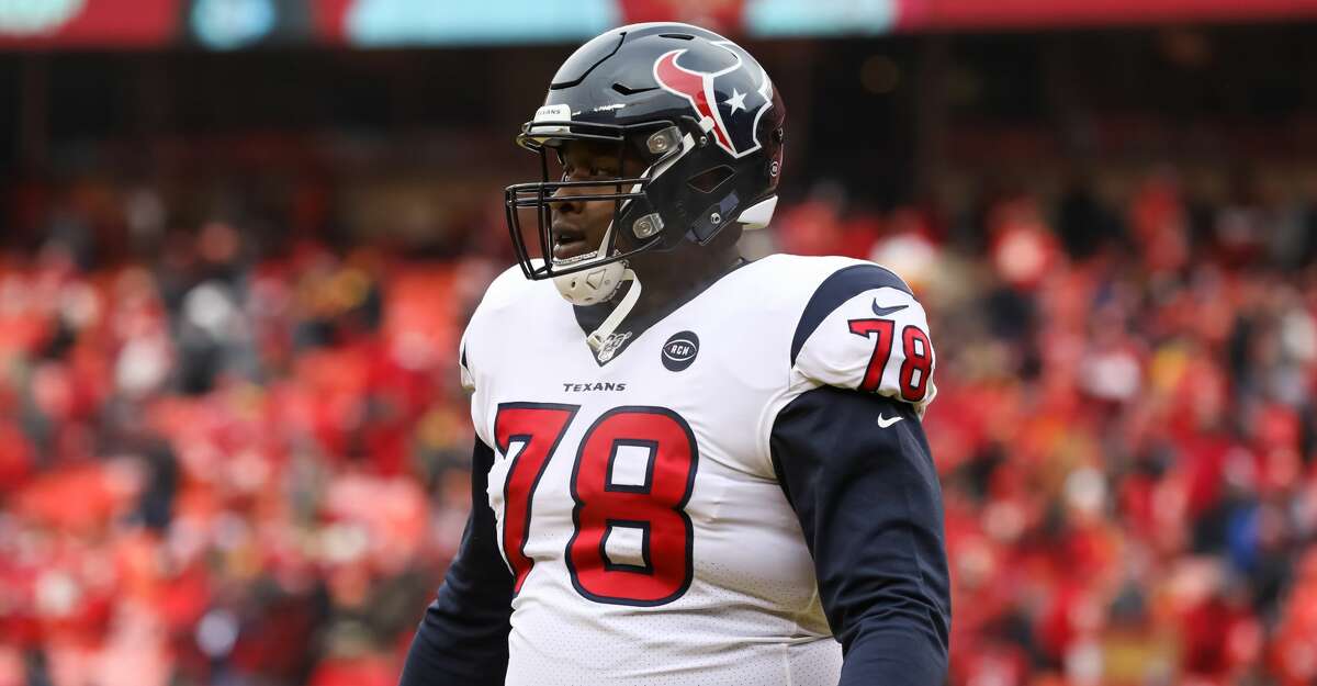 KANSAS CITY, MO - JANUARY 12: Houston Texans offensive tackle Laremy Tunsil (78) before an NFL Divisional round playoff game between the Houston Texans and Kansas City Chiefs on January 12, 2020 at Arrowhead Stadium in Kansas City, MO. (Photo by Scott Winters/Icon Sportswire via Getty Images)