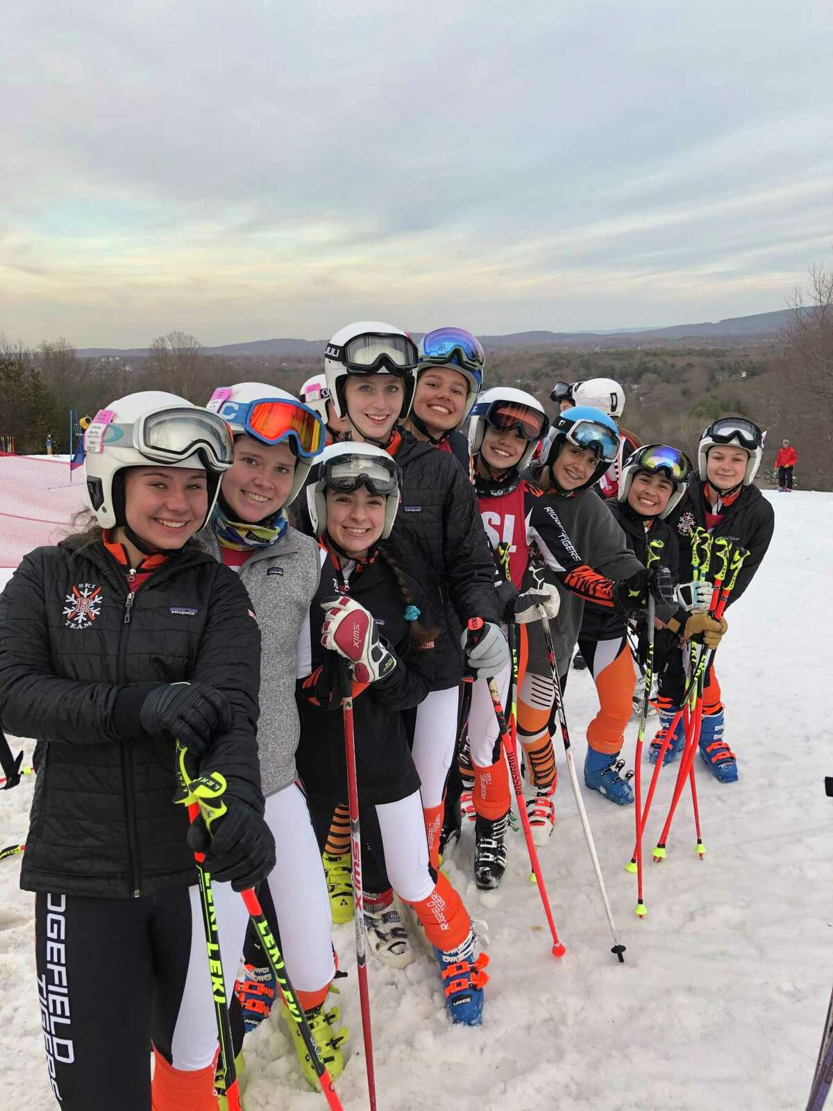 The Ridgefield girls ski team finished second at the State Open championship on Monday at Mount Southington.