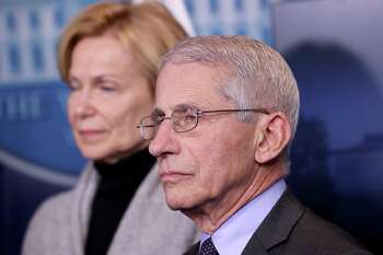 Director of the National Institute of Allergy and Infectious Diseases Dr. Anthony Fauci joins members of the Coronavirus Task Force hold a press briefing at the White House on Friday.