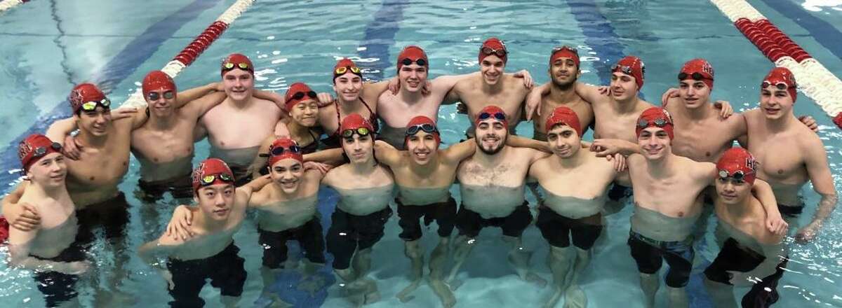 The Milford Co-op boys swim team raised $1,439 through it's Lion Heart fundraiser for breast cancer research.
