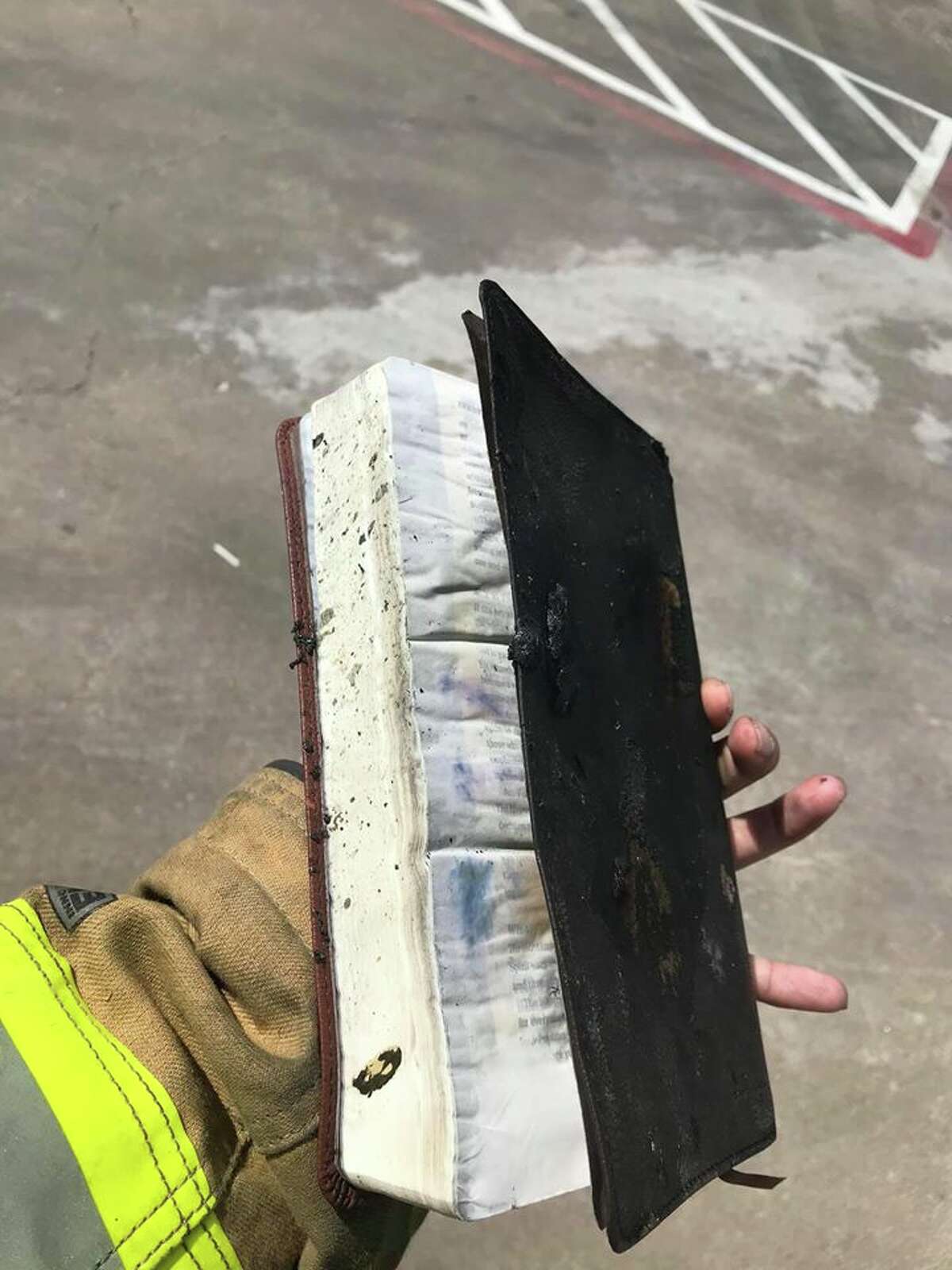 Sunday afternoon the Deer Park Fire Department was dispatched to a truck engulfed in flames on Battleground Rd. The woman driving was uninjured. Upon searching the truck, a bible and a notebook that belonged to the driver were seemingly untouched.