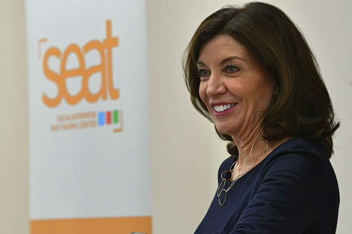 Lieutenant Governor Kathy Hochul announces that the SEAT (Social Enterprise And Training) Center is receiving $200,000 from the Workforce Development Initiative Funding Awards on Monday, March 9, 2020 in Schenectady, N.Y. (Lori Van Buren/Times Union)