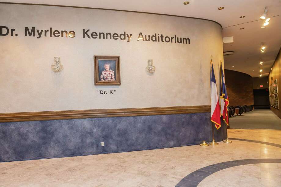 The entryway into the Friendswood High School Myrtle Kennedy Auditorium and other parts of the auditorium are in poor condition. The proposed bond package of $128.3 million to build a new auditorium is on the bond for voters. Photo: Kim Christensen, Photographer / Kim Christensen / ©Kim Christensen