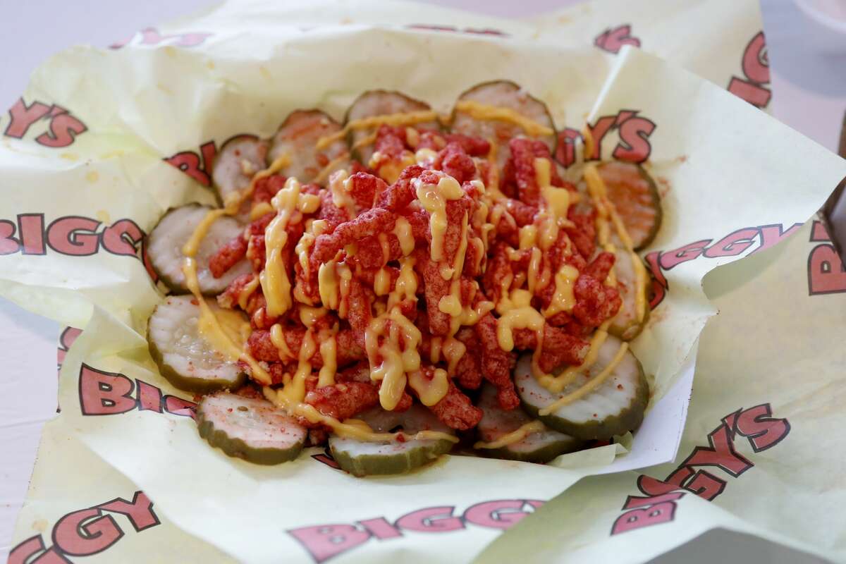 The Crunchy Flamin' Hot Cheeto Cheese Pickles by Biggy's BBQ were added in "New taste" category at the Houston Livestock Show and Rodeo's 2020 Gold Buckle Foodie Awards.