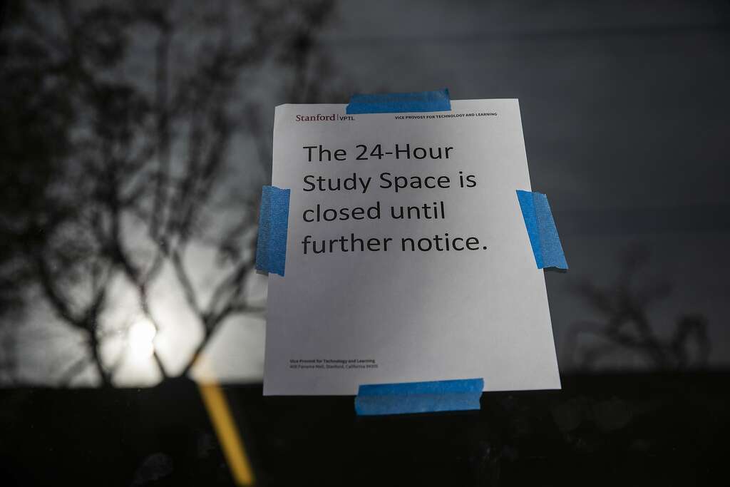 <p>A study space remains closed due to Coronavirus fears at Stanford University on March 9, 2020. Stanford University announced that classes will be held online for the remainder of the winter quarter after a</p>