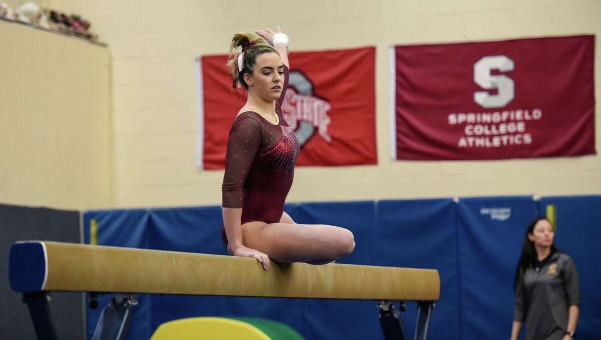 Schuyler Tomey was State Open champ on vault for St. Joseph.