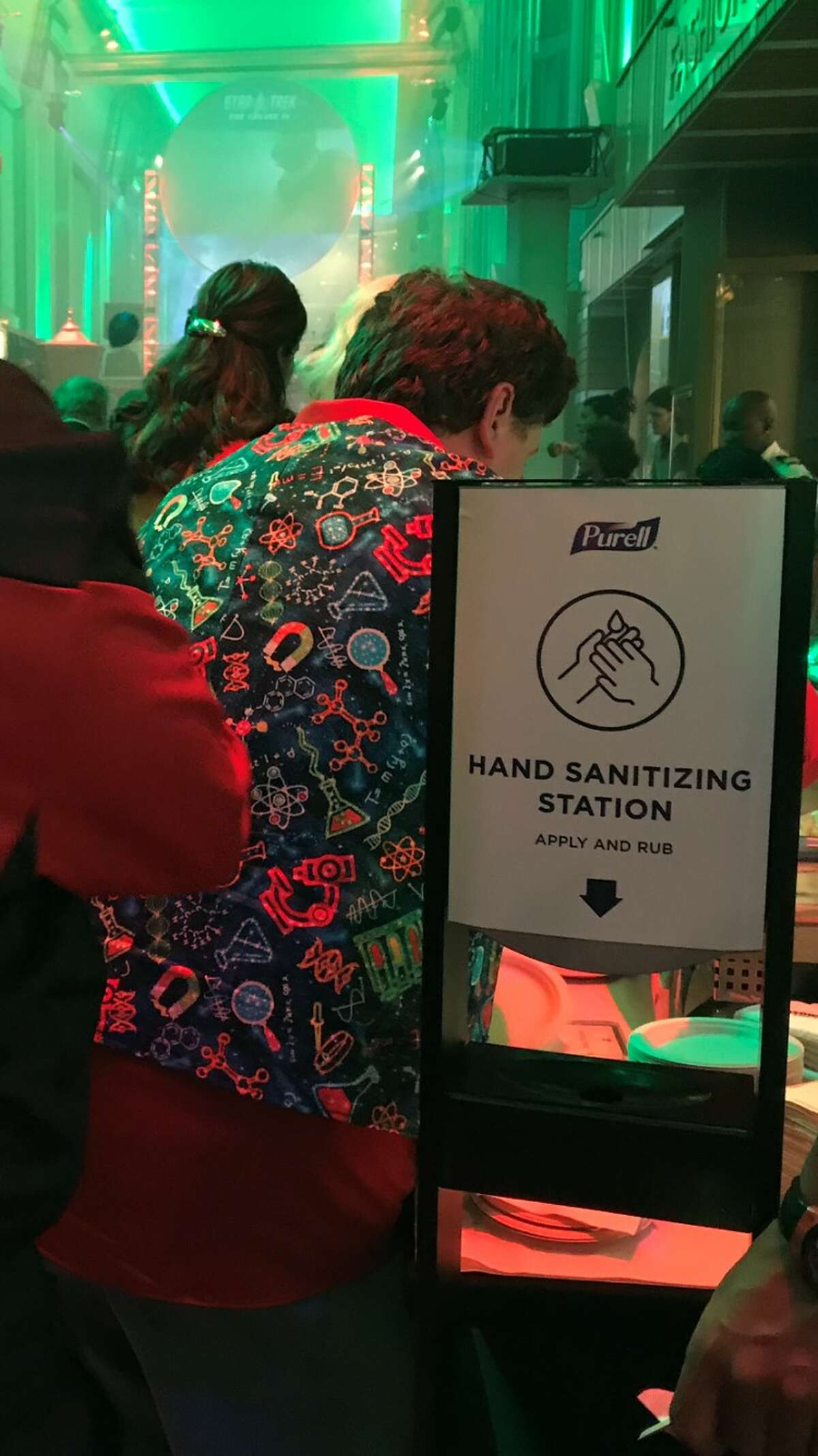 One of many, many hand-sanitizer stations on the "Star Trek" cruise (photo by Amy Biancolli)
