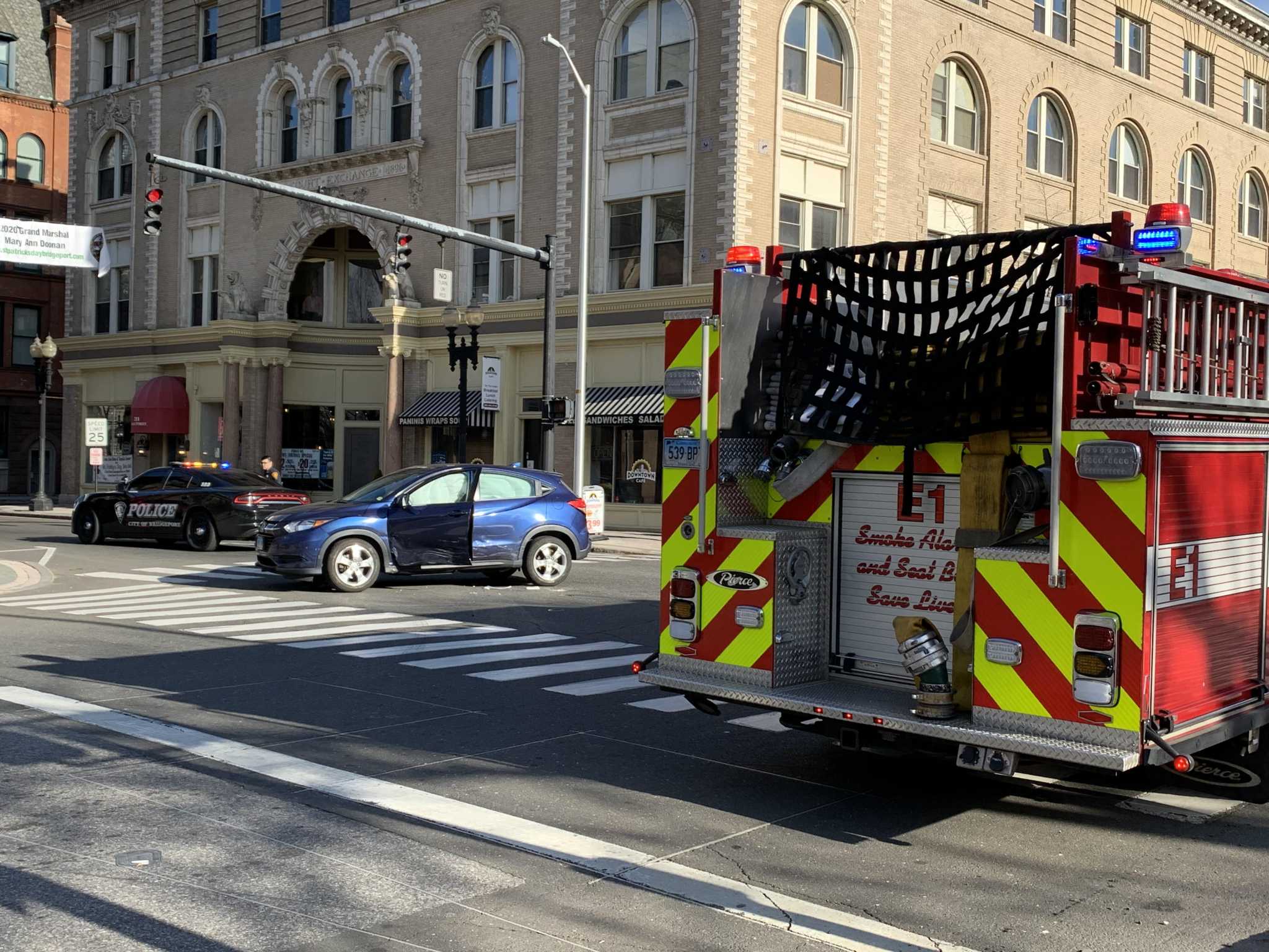 No serious injuries in downtown Bridgeport collision