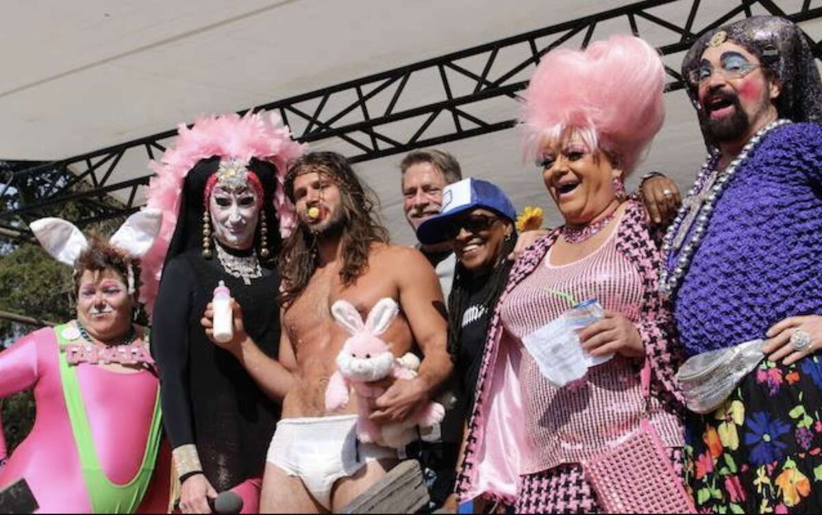 The winning Baby Jesus poses at the annual Easter Sunday Hunky Jesus competition hosted by the Sisters of Perpetual Indulgence in 2015. This year's event was postponed as a result of the threat of coronavirus.