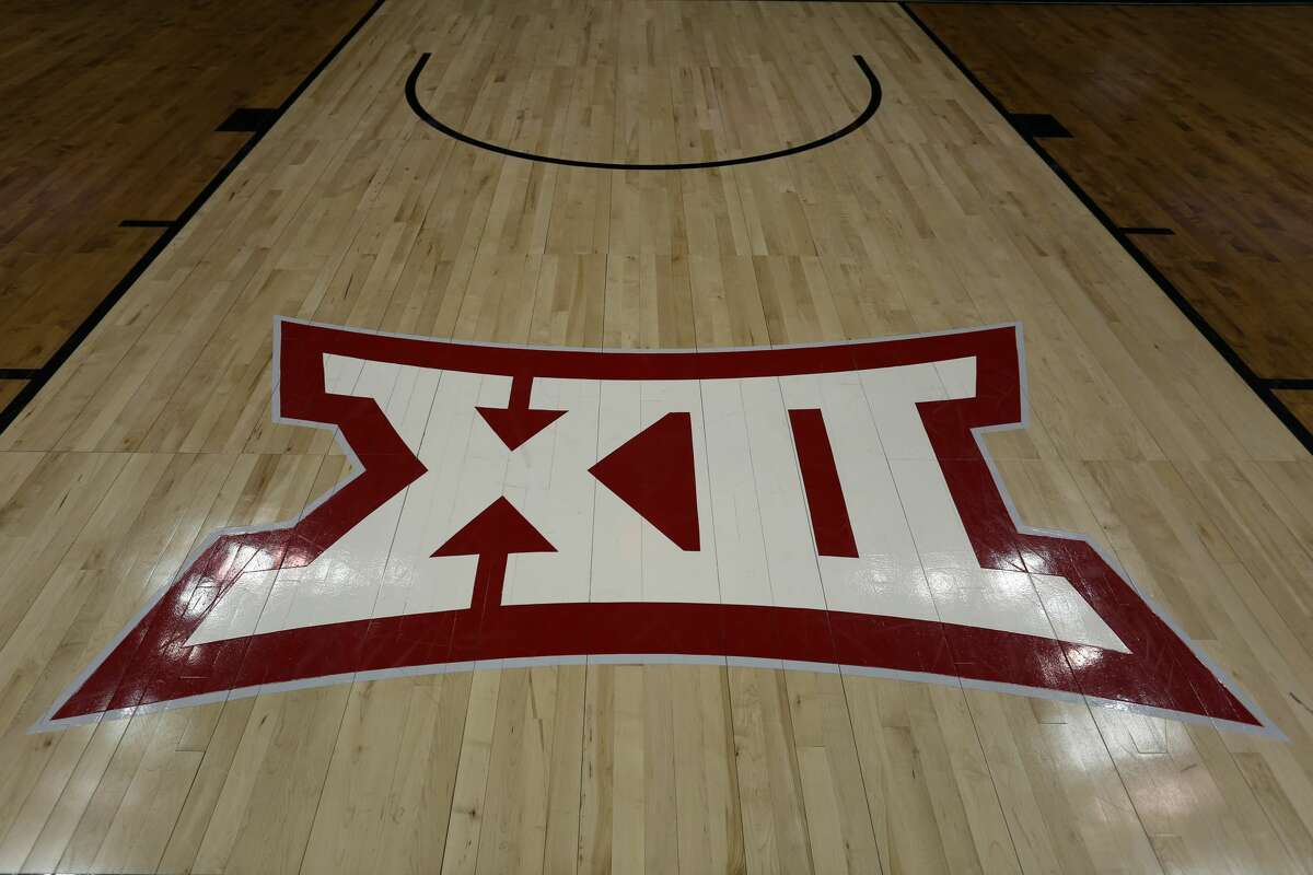 KANSAS CITY, MO - MARCH 14: A view of the Big 12 logo on the court before a quarterfinal Big 12 tournament game between the Iowa State Cyclones and Baylor Bears on March 14, 2019 at Sprint Center in Kansas City, MO. (Photo by Scott Winters/Icon Sportswire via Getty Images)