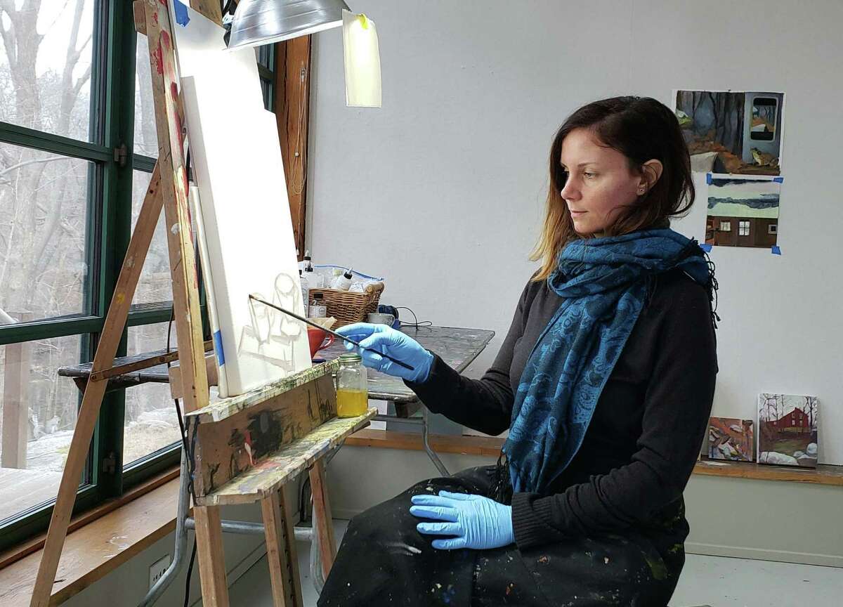 Jenny Graham-Hougah, a contemporary realist painter, is Weir Farm’s artist-in-residence for the month of March.