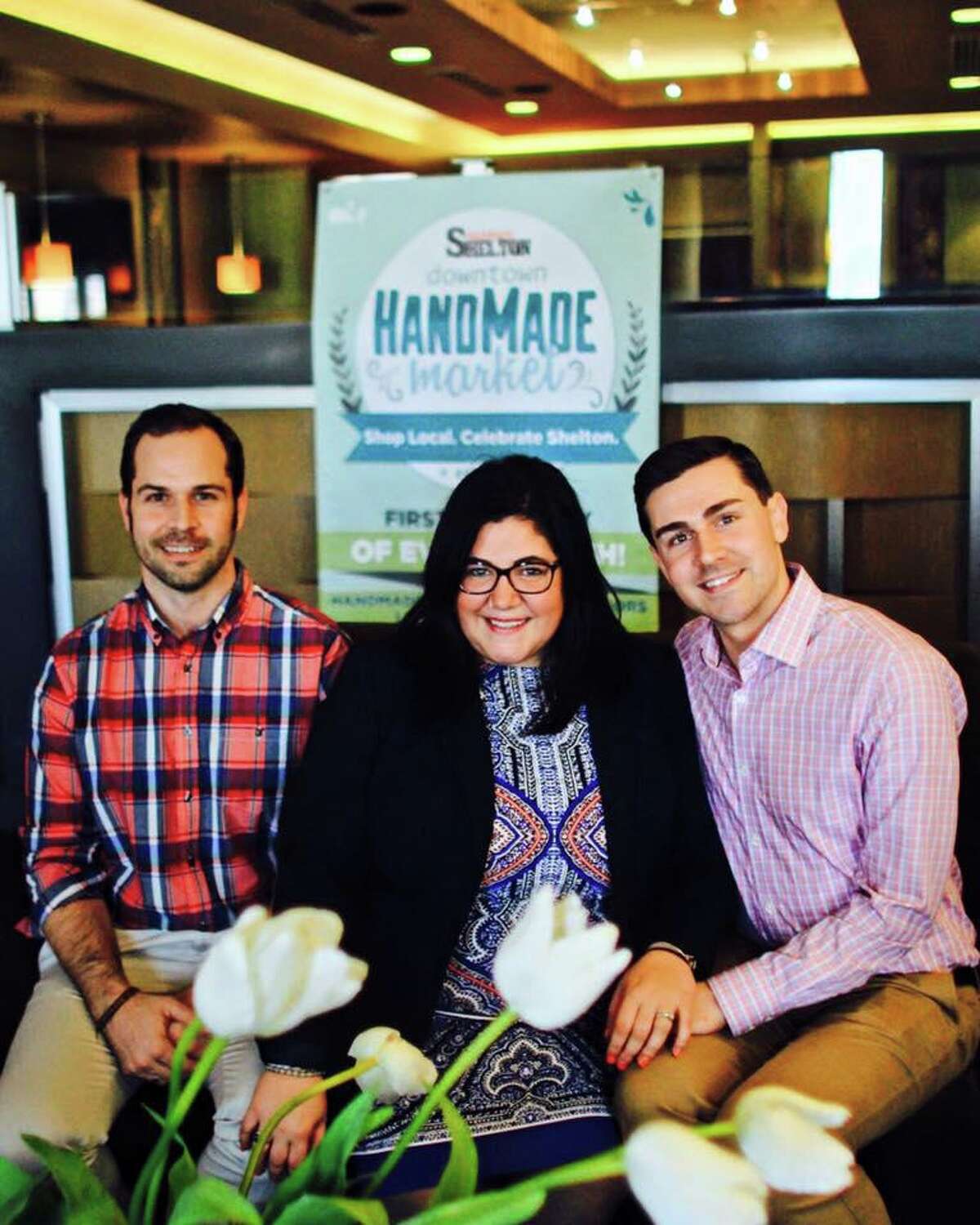 Celebrate Shelton founders Michael Skrtic, left, Nicole Heriot-Mikula and Jimmy Tickey prepare for their group’s second annual Mamas & Mimosas on Mother’s Day weekend, Saturday, May 9, from 10 a.m. to 2 p.m. at Adams House in Shelton.