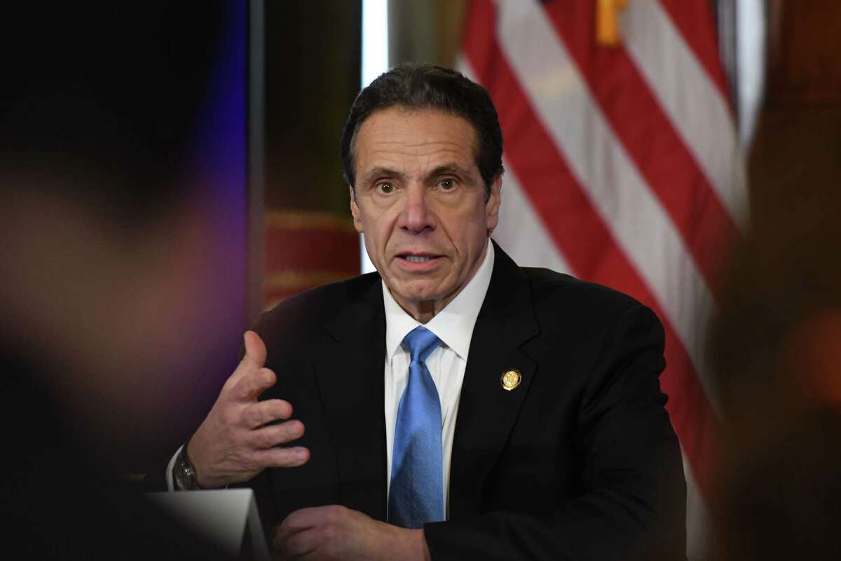 Gov. Andrew Cuomo holds a news briefing to discuss the latests state coronavirus cases, and efforts being taken to contain a potential outbreak on Thursday, March 5, 2020, in the Red Room at the Capitol in Albany, N.Y. (Will Waldron/Times Union)