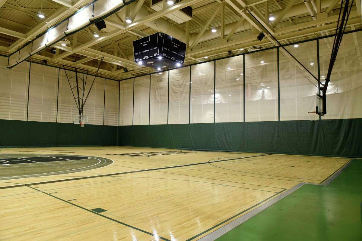 Basketball court inside the Edward F. McDonough Health Physical Education Recreation Complex at Hudson Valley Community College on Thursday, March 12, 2020 in Troy, N.Y. The New York State Public High School Athletic Association on Thursday afternoon postponed regional, semifinal and state championship contests indefinitely for boys' basketball, girls' basketball, boys' bowling, girls' bowling and hockey. Some of those games were to be held here. (Lori Van Buren/Times Union)