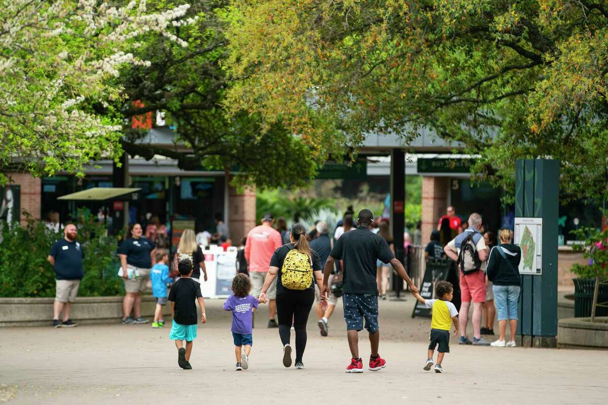 Despite the spread of Covid-19 in the Houston area, many public places -- including the Houston Zoo -- remained crowded on Friday.