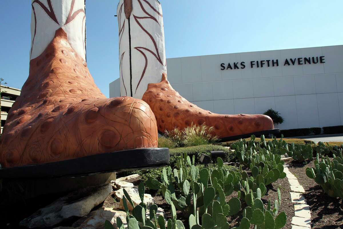 The famous boots near Saks Fifth Avenue at North Star Mall on September 16, 2010. Tom Reel/Staff
