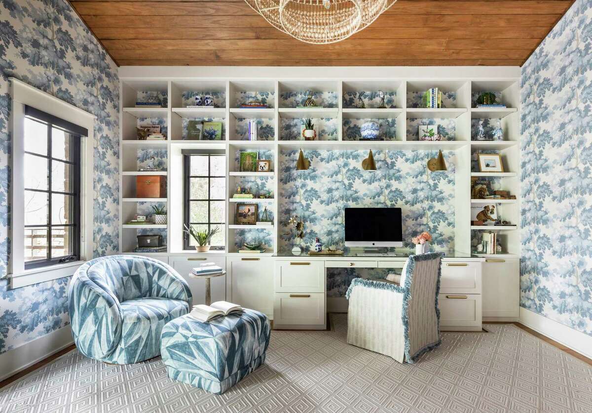 This home office designed by Courtnay Tartt Elias of Creative Tonic is packed with personality and functionality.